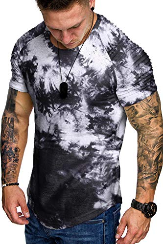 COOFANDY T-Shirt Herren Fitness Sportshirts Für Männer Top Muscle T Shirt Sommer Oberteile für Gym Workout Tie Dye S von COOFANDY