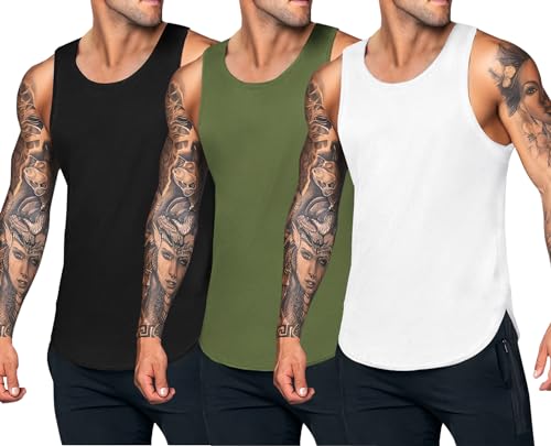 COOFANDY Tank Top Sommer Herren Fitness Sport-Tanktop für Herren Bodybuilding Sport Ärmelloses Shirt Training Achselshirt PAT8 S von COOFANDY