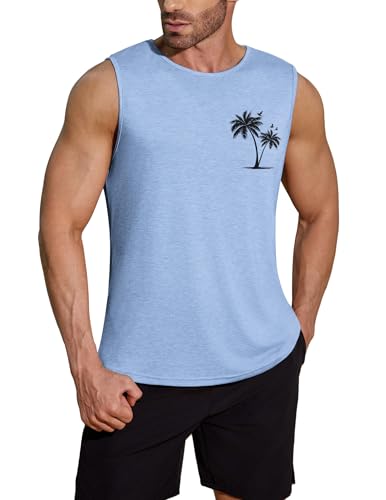 COOFANDY Tank Top Herren Gym Bodybuilding Shirts Ärmellose Muskelshirts Männer Sommer Printed Sleeveless Workout Tankshirt Blau XXL COOFANDY Tank Top Herren Gym Bodybuilding Shirts Ärmellose Muskelshirts Männer Sommer Printed Sleeveless Workout Tankshirt Blau XXL von COOFANDY