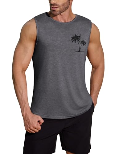 COOFANDY Tank Top Herren Gym Bodybuilding Sleeveless Shirts Ärmellose Muskelshirts Männer Printed Gym Sleeveless Workout Tankshirt Dunkelgrau XXL COOFANDY Tank Top Herren Gym Bodybuilding Sleeveless Shirts Ärmellose Muskelshirts Männer Printed Gym Sleeveless Workout Tankshirt Dunkelgrau XXL von COOFANDY