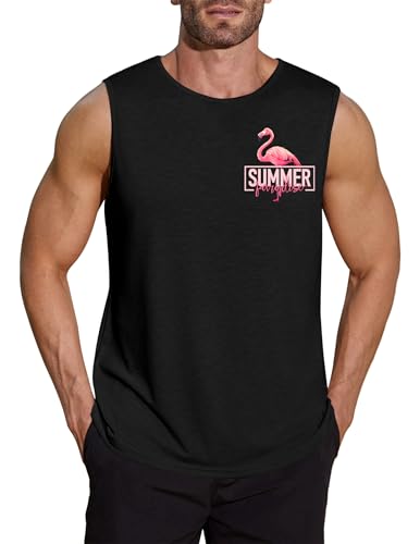 COOFANDY Tank Top Herren Gym Bodybuilding Shirts Ärmellose Muskelshirts Männer Gym Sleeveless Workout Tankshirt Schwarz-Flamingo S COOFANDY Tank Top Herren Gym Bodybuilding Shirts Ärmellose Muskelshirts Männer Gym Sleeveless Workout Tankshirt Schwarz-Flamingo S von COOFANDY