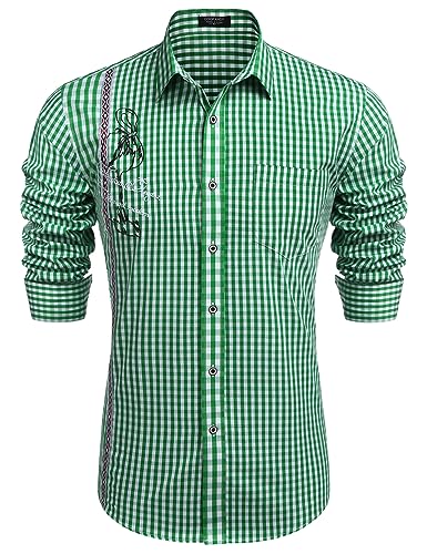 COOFANDY Grün Trachtenhemd Herren Regular Fit Modern Outfit Oktoberfest Hemd Langarm Freizeit Trachten Hemden für Männer M COOFANDY Grün Trachtenhemd Herren Regular Fit Modern Outfit Oktoberfest Hemd Langarm Freizeit Trachten Hemden für Männer M von COOFANDY