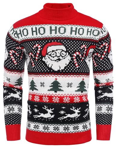 COOFANDY Weihnachtpullover Herren Hässlich Weihnachten Rollkragenpullover Strick Norweger Pullover COOFANDY Weihnachtpullover Herren Hässlich Weihnachten Rollkragenpullover Strick Norweger Pullover von COOFANDY