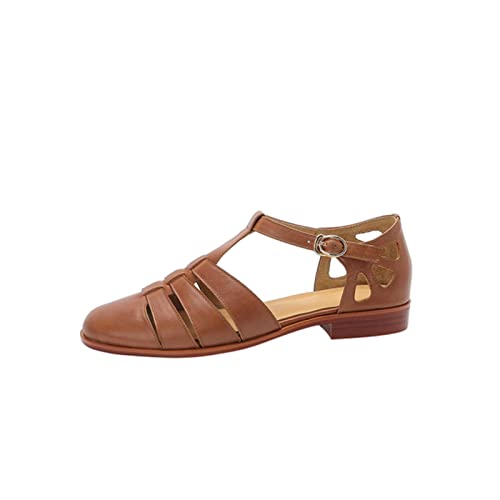 COOKOE Frauen Sandalen Naturleder Leder Luxus Retro Sandalen Frauen Sommerschuhe COOKOE Frauen Sandalen Naturleder Leder Luxus Retro Sandalen Frauen Sommerschuhe von COOKOE
