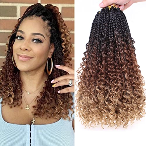 COOKOO 8 Packs Goddess Box Braids Crochet Hair for Women 14 Inch Synthetic Bohomian Hippie Box Braids Crochet Hair Pre Looped With Curly Ends Braiding Hair Extension 53# COOKOO 8 Packs Goddess Box Braids Crochet Hair for Women 14 Inch Synthetic Bohomian Hippie Box Braids Crochet Hair Pre Looped With Curly Ends Braiding Hair Extension 53# von COOKOO