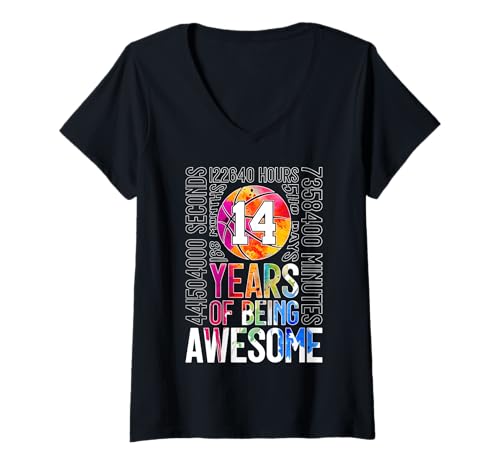 Damen 14 YEARS OF BEING AWESOME BASKETBALL 14. GEBURTSTAG T-Shirt mit V-Ausschnitt Damen 14 YEARS OF BEING AWESOME BASKETBALL 14. GEBURTSTAG T-Shirt mit V-Ausschnitt von COOL BASKETBALL DESIGNS AND OUTFITS