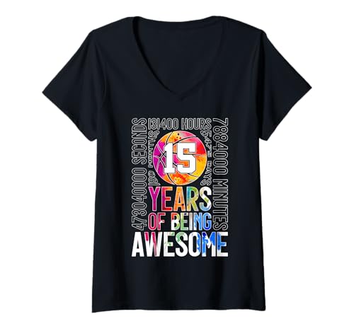 Damen 15 YEARS OF BEING AWESOME BASKETBALL 15. GEBURTSTAG T-Shirt mit V-Ausschnitt Damen 15 YEARS OF BEING AWESOME BASKETBALL 15. GEBURTSTAG T-Shirt mit V-Ausschnitt von COOL BASKETBALL DESIGNS AND OUTFITS