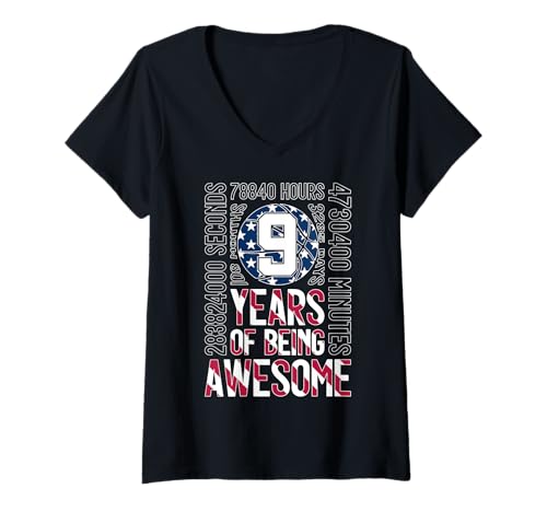 Damen 9 YEARS OF BEING AWESOME BASKETBALL 9. GEBURTSTAG T-Shirt mit V-Ausschnitt Damen 9 YEARS OF BEING AWESOME BASKETBALL 9. GEBURTSTAG T-Shirt mit V-Ausschnitt von COOL BASKETBALL DESIGNS AND OUTFITS