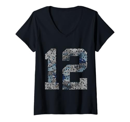 Damen Nummer 12 Years of Being Awesome 12. Geburtstag T-Shirt mit V-Ausschnitt von COOL BIRTHDAY DESIGNS AND OUTFITS