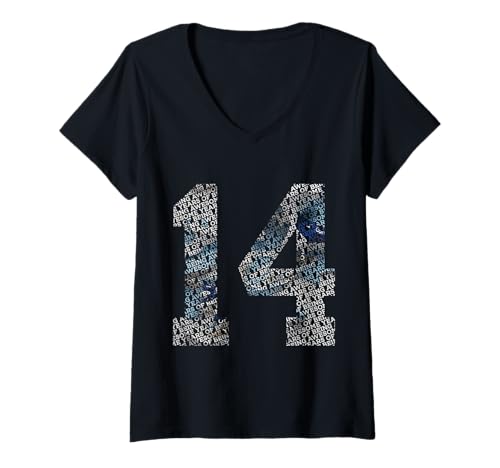 Damen Nummer 14 Years of Being Awesome 14. Geburtstag T-Shirt mit V-Ausschnitt von COOL BIRTHDAY DESIGNS AND OUTFITS