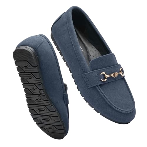 COOL COSER C Damen Casual Comfort Loafers Slip on Flache Schuhe, Blau (ozeanblau), 43 EU von COOL COSER C