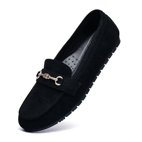 COOL COSER C Weite Loafers für Damen, leger, flacher Slipper, bequeme Penny-Loafers mit Fußgewölbeunterstützung, elegante Mokassins, Schwarzer Stoff, 39 EU COOL COSER C Weite Loafers für Damen, leger, flacher Slipper, bequeme Penny-Loafers mit Fußgewölbeunterstützung, elegante Mokassins, Schwarzer Stoff, 39 EU von COOL COSER C