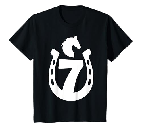 Kinder NUMMER 7 REITEN 7 JAHRE PFERD 7. GEBURTSTAG T-Shirt von COOL HORSE OUTFITS AND DESIGNS