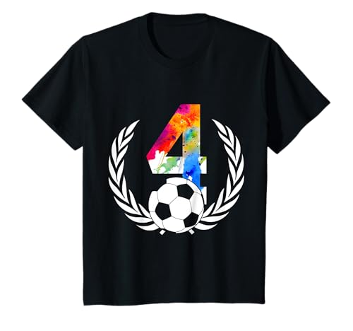 Kinder NUMMER 4 JAHRE FUßBALL 4. GEBURTSTAG T-Shirt Kinder NUMMER 4 JAHRE FUßBALL 4. GEBURTSTAG T-Shirt von COOL SOCCER DESIGNS AND OUTFITS