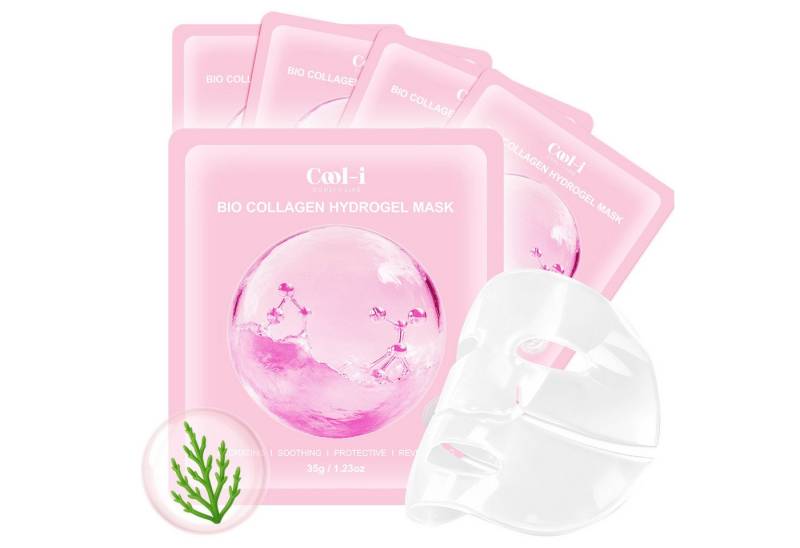 COOL-i ® Gesichtsmaske Bio Collagen Real Deep Maske – 5 Stück, Collagen & Kupferpeptide,Beruhigende und feuchtigkeitsspendende Pflege von COOL-i ®