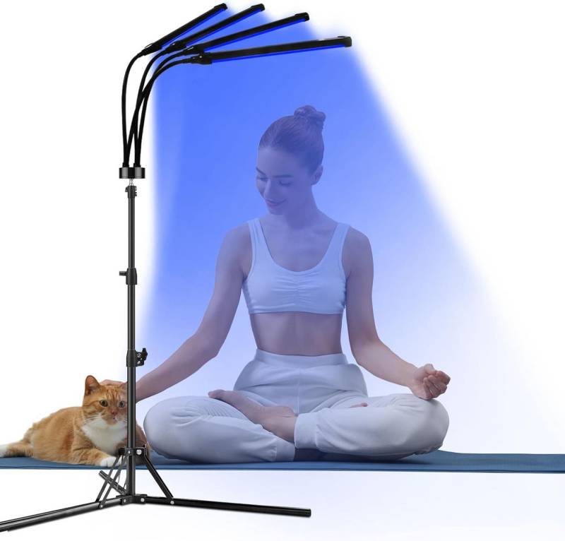 COOL-i ® Gesichtssolarium Gesichtssolarium,Infrarot-Therapielampe, verstellbare Lampenfassung, 415 nm & 660 nm & 850 nm, 3 Timer-Einstellungen, mit 4 Köpfen von COOL-i ®