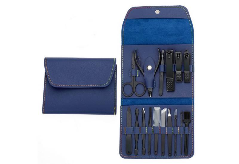 COOL-i ® Maniküre-Pediküre-Set Maniküre Pediküre Set – 16-teiliges Edelstahl Nagelpflegeset mit Etui, für Männer & Frauen, Reise & Zuhause von COOL-i ®
