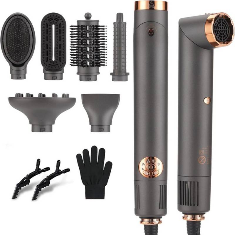 COOL-i ® Multihaarstyler Multihaarstyler AirStyler 6-in-1 Haarstyler und -trockner, Lockenstab, Haarglätter, Heißluftstyler (mit Zubehör) von COOL-i ®