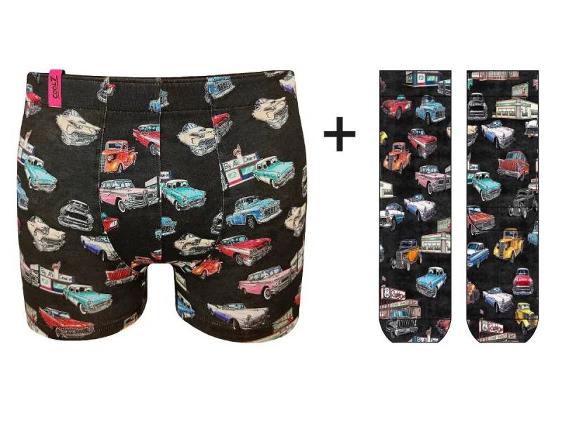 COOL7 Retro Boxer cool7 OLDTIMER Boxer + Socken Set (Geschenkbox, Set Boxer + Socken) Geschenkbox Boxer + Socken von COOL7
