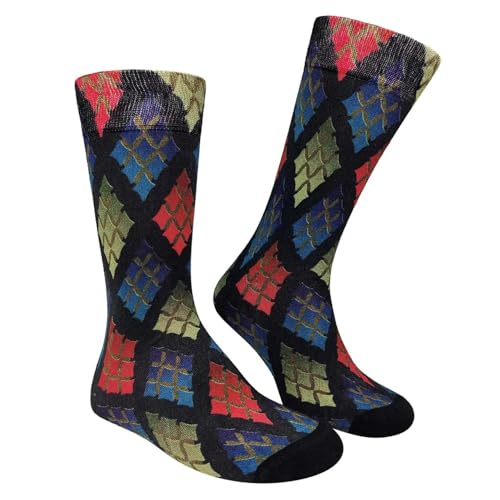 COOL7 Stylische 3D-gedruckte Herrensocken Print Herren Socken Argyle Einheitsgröße Herren Socken farbig rund bedruckten bunten Herren Socken Einheitsgröße Viskose von COOL7