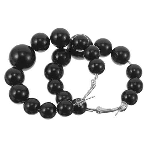 COOLHIYA 1 Paar Creolen mit Perlen: Große, runde Ohrringe mit Kunstperlen – übertriebener Ohrschmuck für Partys, Hochzeiten und den Alltag. von COOLHIYA