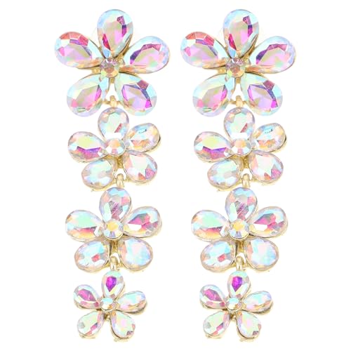 COOLHIYA 1 Paar lange Blumenohrringe für Frauen, Blumenquaste, Statement-Blumen, baumelnde Blumenohrringe für Frauen von COOLHIYA