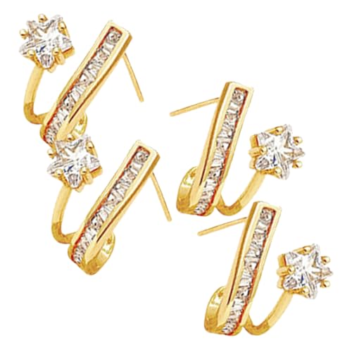 COOLHIYA 2 Paare Stern Ohrringe Damen Kleine Ohrstecker Modisch Dekorativ für Frauen Mädchen Alltag Party Geschenk von COOLHIYA