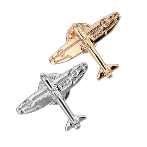 COOLHIYA 2 Stück Airplane Brosche Teiliges Leichte Anstecknadeln Modisches Flugzeug Design Langlebiges Accessoire für Damen Herren Reise Event Kleidung Pin Abzeichen von COOLHIYA
