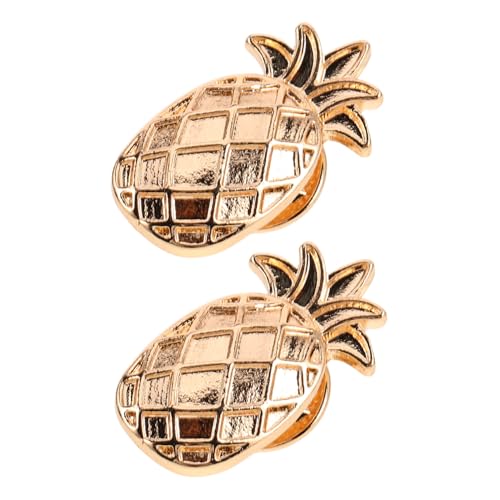 COOLHIYA 2 Stück Ananas Broschen Cartoon Anstecknadeln aus Zinklegierung Modische Schal und Pullover Clips Leichte Robuste Anstecker für Jacken Mäntel Vielseitig für Freizeit und Events von COOLHIYA