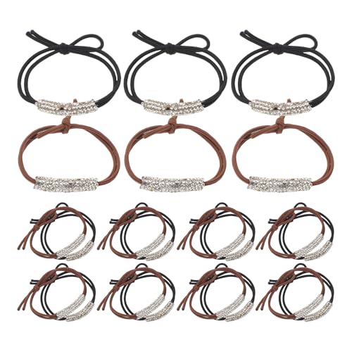 COOLHIYA 24-teiliges Haargummi für Damen: Glitzernde Strass-Haarbänder für Damen – dekorative und dehnbare Haargummis für Pferdeschwanz, Partys, Hochzeiten und alltägliche Frisuren. von COOLHIYA