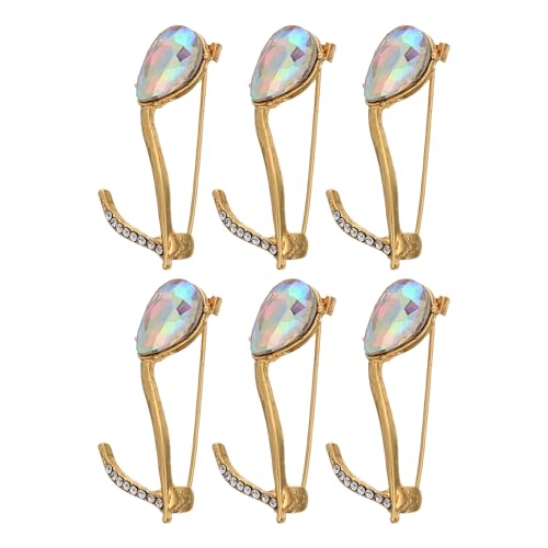 COOLHIYA 6 Stück Musiknoten-Melodie-Broschennadeln – Metallbroschennadeln, elegante Noten-Violinschlüssel-Brosche, Boutonniere für Frauen und Mädchen, Hochzeit, Weihnachten, Kleidungsdekoration von COOLHIYA