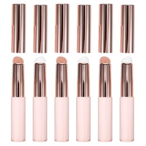 COOLHIYA 6-teiliger Silikon-Lippenpinsel: Lippenstift- und Lipgloss-Pinsel mit Kappen – Tragbare Make-up-Tools für Damen für den täglichen Gebrauch, leicht zu tragen von COOLHIYA