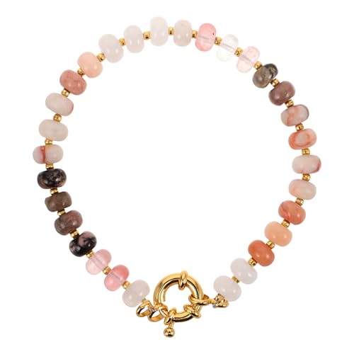 COOLHIYA Boho-Armband mit handgefertigten Steinperlen für Frauen, Schmuck mit Kristallperlen, verstellbar, für Sommer, Strand und Festival-Accessoires von COOLHIYA