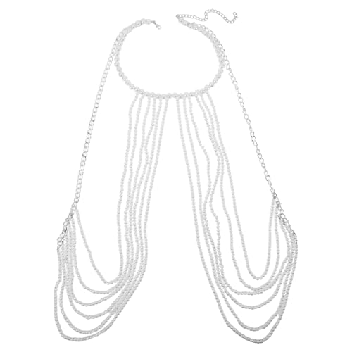 COOLHIYA Damen-Körperkette, Choker, Brautschmuck, Kunstperlen, Körperkette, Schmuck, Kunstperlen, Bikini- - für Hochzeiten, Festivals und besondere Anlässe COOLHIYA Damen-Körperkette, Choker, Brautschmuck, Kunstperlen, Körperkette, Schmuck, Kunstperlen, Bikini- - für Hochzeiten, Festivals und besondere Anlässe von COOLHIYA