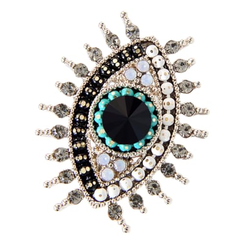 COOLHIYA Edelstahl Brosche Damen mit Strassstein Verzierung Metall Anstecknadel für Kleidung Schal und Mantel Vintage Schutzengel Auge Design Modische Schmuck Dekoration von COOLHIYA