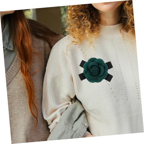 COOLHIYA Elegante Schmetterling Brosche in Dunkelgrün Künstliche Blumen Anstecknadel Simulation Flower Brooch als Hochzeit Kostüm Schmuck Vielseitiges Accessoire für Kleid Pullover Schal von COOLHIYA