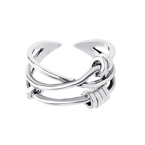 COOLHIYA Zappeln Ring Für Frauen Verstellbar Legierung Chic Design Anti Stress Fidget Ring Fingerring Mit Perlen Für Stresslinderung von COOLHIYA