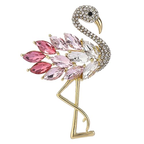 COOLHIYA Strass Flamingo Brosche Pin Für Damen Glitzer Ebene Anstecknadel Modisches Accessoire Für Kleidung Rucksäcke Und Hüte Elegantes Für Frauen von COOLHIYA
