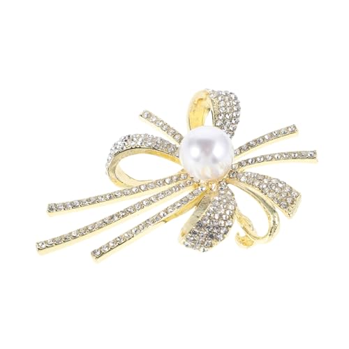 COOLHIYA Glänzende Brosche mit Charmantem Schleifen Design für Damen Luxuriöse Anstecknadel mit Funkelnden Strasssteinen für Outfits und Besondere Anlässe von COOLHIYA