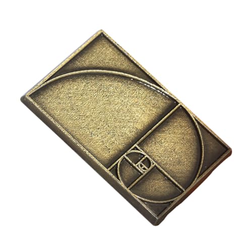 COOLHIYA Handgefertigte Künstlerische Brosche mit Goldenem Schnitt Digitale Geometrische Anstecknadel Mittelalterliches Design für Lehrer Mathefans und Kunstliebhaber von COOLHIYA