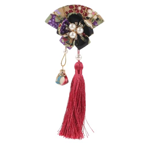 COOLHIYA Japanische Fächer Haarspange mit Quaste Elegantes Haarschmuck für Frauen für Hochzeiten und Besondere Anlässe um Aussehen zu Betonen von COOLHIYA