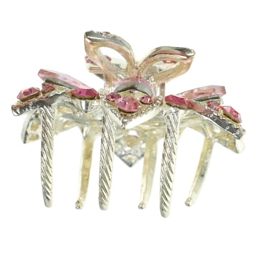 COOLHIYA Kleiner Haarklammer mit Strasssteinen Dekorativer Haarklip für Mädchen Flexible Langlebige Haarspange für Alltag von COOLHIYA