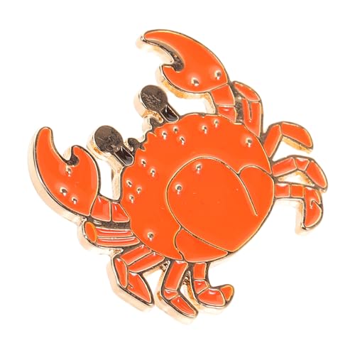 COOLHIYA Krabbenbrosche Hüte-anstecknadel Broschennadel Für Damen Kleidung Brosche Tierbroschen Stecknadel Tier Brosche Frauen Reversnadel Orange Legierung von COOLHIYA