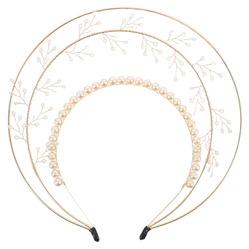 COOLHIYA Krone der Sonnengöttin: 3-lagiges Sunburst-Stirnband aus Metall – Kopfschmuck aus Kunstperlen – Accessoire für tropische Musikfestivals – Dekoration für Hawaii-/Strandpartys von COOLHIYA