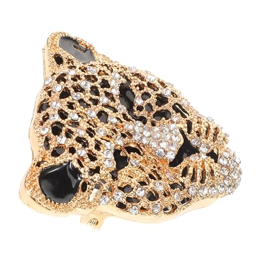 COOLHIYA Leopard Kopf Brosche mit Strassbesatz Cartoon Anstecknadel für Cardigan und Anzug Modische Tiermotiv Brosche für Damen und Herren Vielseitige Schmuckdekoration von COOLHIYA