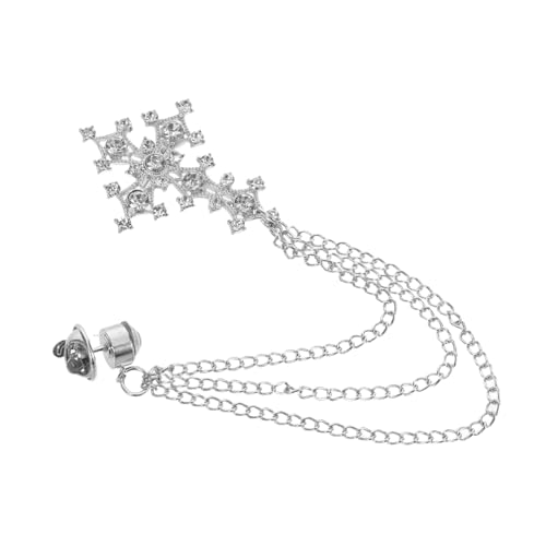 COOLHIYA Vintage Kreuz Brosche mit Strasssteinen und Quasten Retro Punk Metall Anstecknadel für Pullover Mantel Cardigan Vielseitige Modebrosche als Schal Kleidungslapel-pin von COOLHIYA