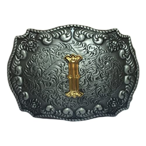 COOLLA Gürtelschnalle für Herren - Initiale Buchstaben ABCDEFG bis Z Western Rodeo Texas Cowboy große Gürtelschnallen, I, 9 cm von COOLLA