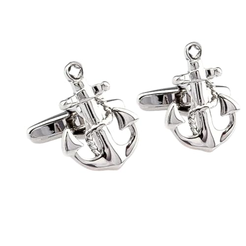 Manschettenknöpfe Anker | Manschettenknöpfe Herren | Geschenk für Männer | Hochzeitszubehör | Hemd Handgelenk Musketier, Unique, Edelstahl, Keine von COOLMETALJACKET