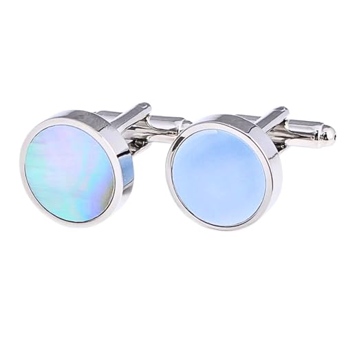 Manschettenknöpfe Perlmutt | Manschettenknöpfe für Herren | Geschenk Hochzeit Perle | Geschenk für Männer Geburtstag Schmuck Edelstahl | Businesshemd Design Silber, Unique, Messing, Feueropal von COOLMETALJACKET