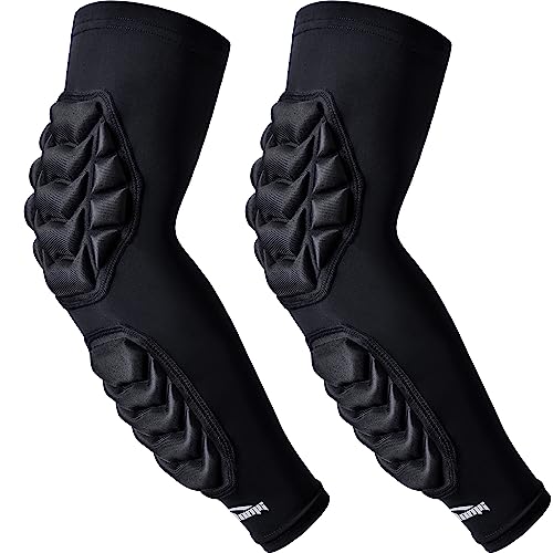 COOLOMG Armlinge Ellenbogenpad Kompression Basketball Fußball Handball Volleyball Crashproof für Damen Herren Jungen 1 Paar MEHRWEG (schwarz, XS) von COOLOMG